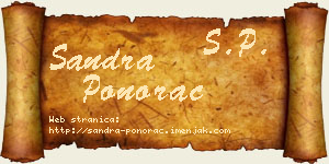 Sandra Ponorac vizit kartica